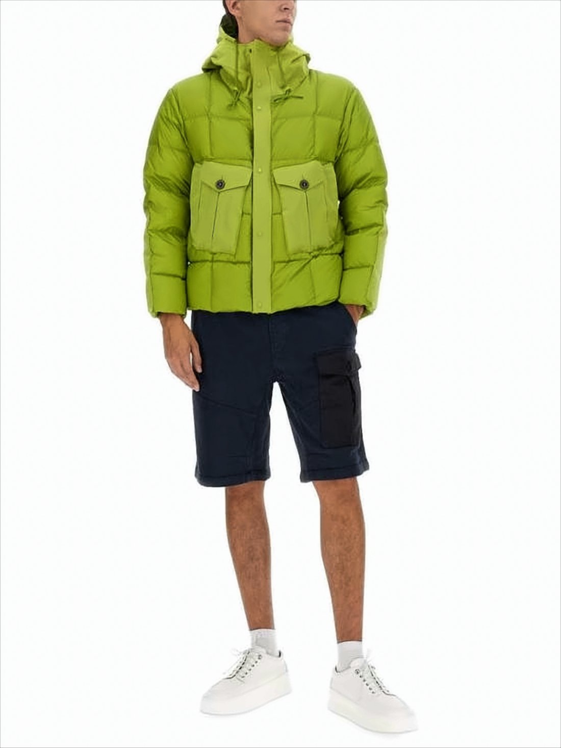Lime Green Puffer Jacket with Adjustable Hood