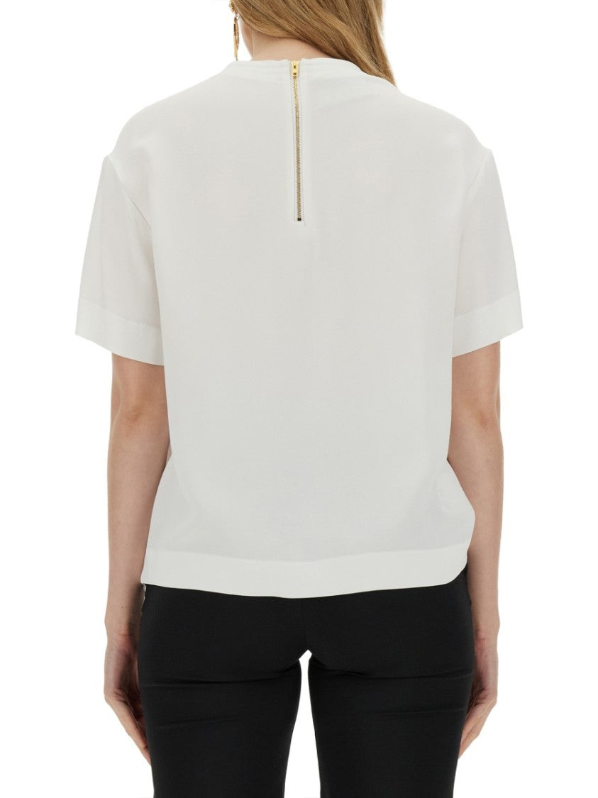 Artistic Print Satin T-Shirt
