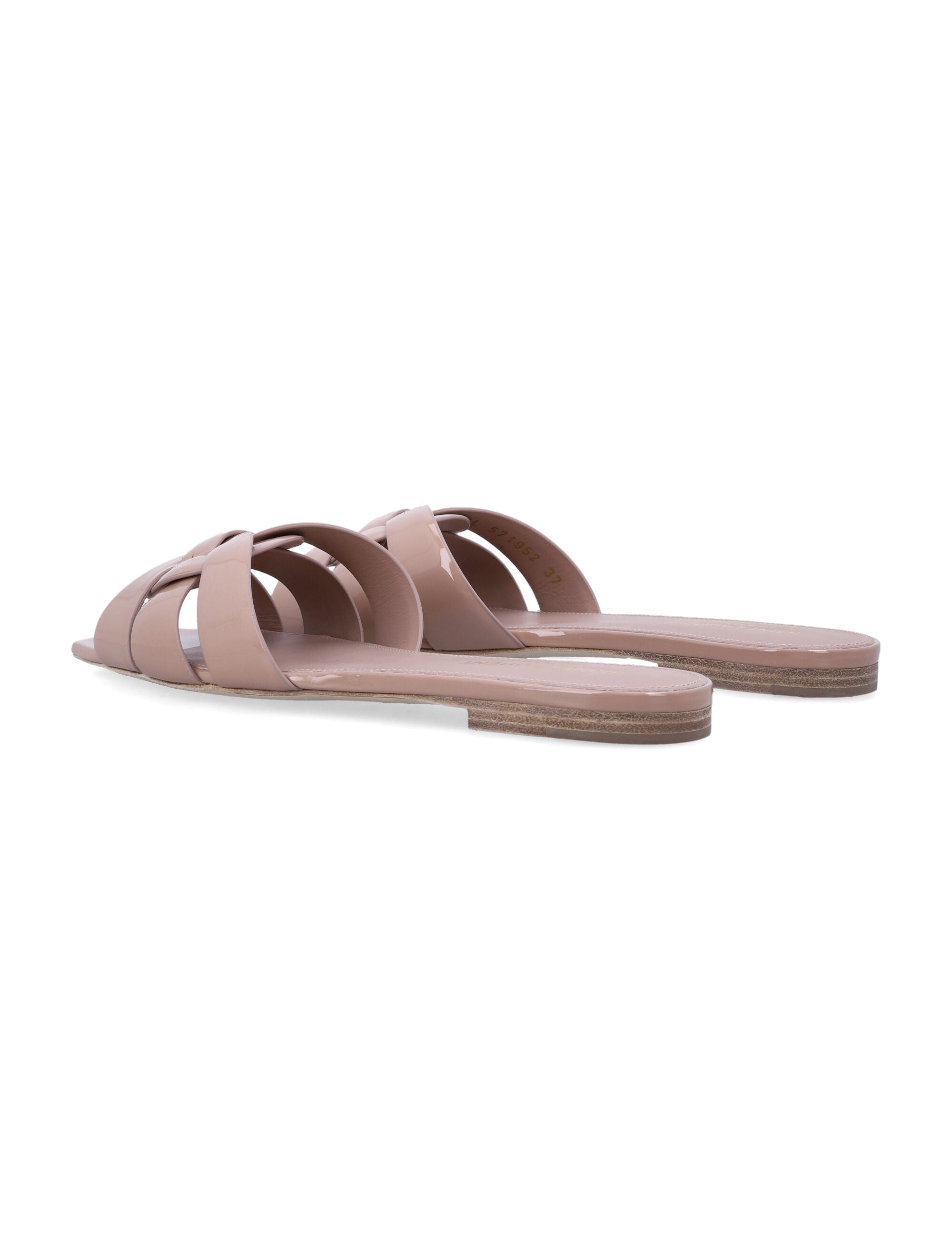 Saint Laurent Patent Leather Tribute Flat Sandals