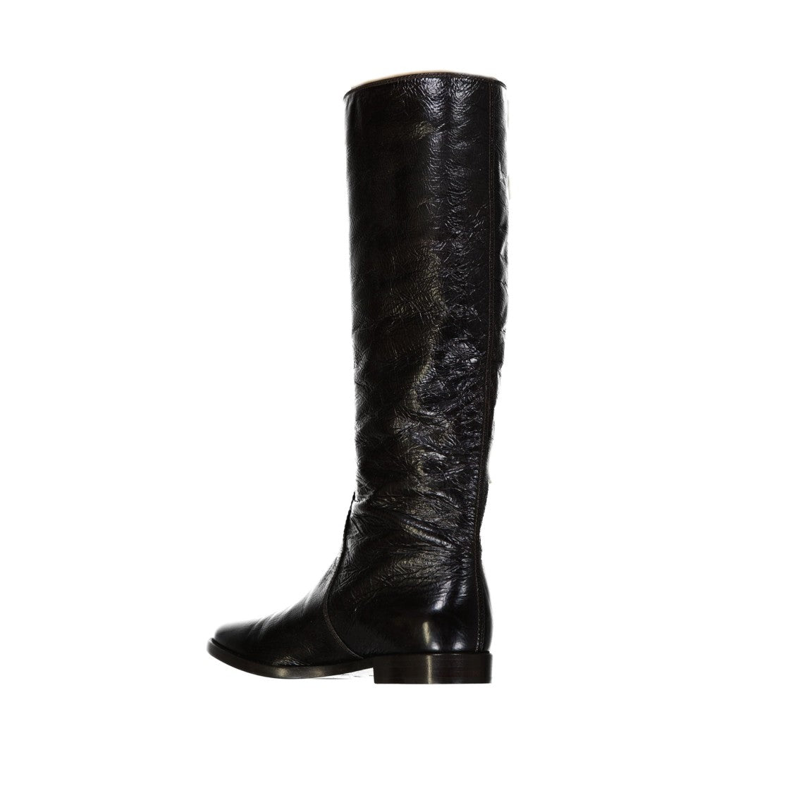 Leather Boots With Patent Finish