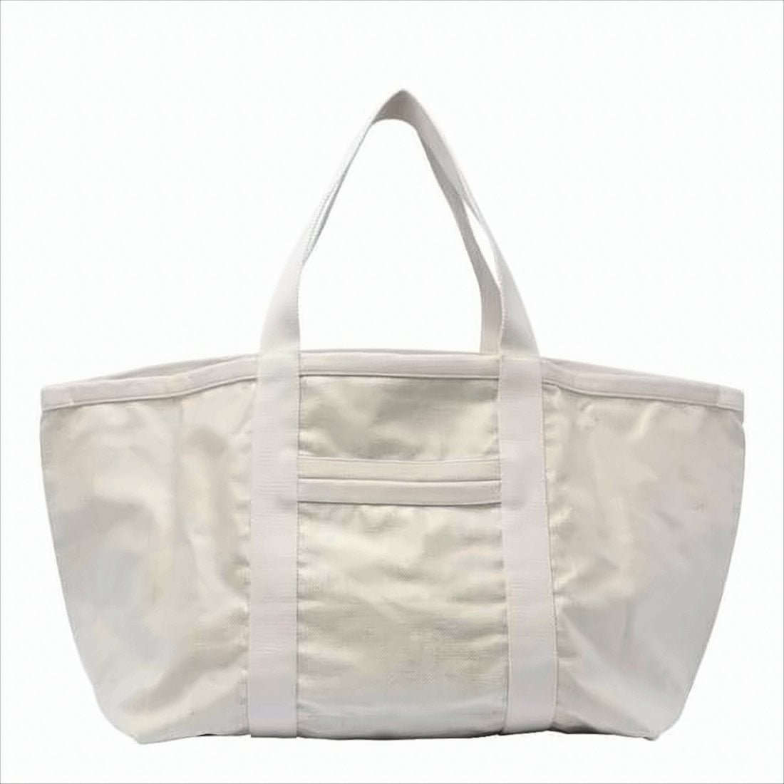 Textured Fabric Tote Bag with Bold Logo Detail
