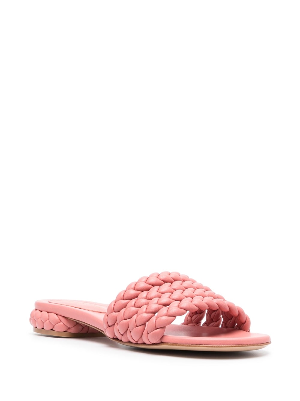 Ischia Nappa Braided Leather Flat Sandals