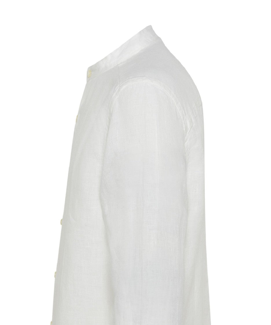 Lightweight Linen Shirt with Mandarin Collar