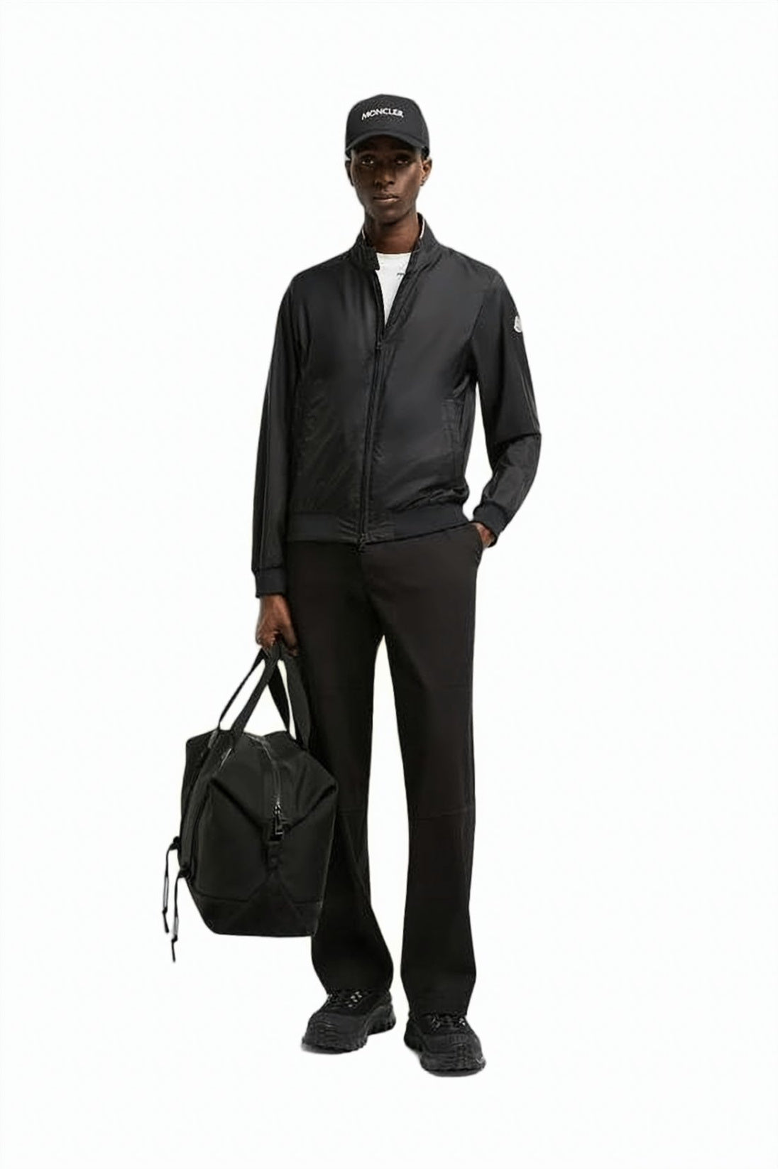 Fitted Black Jacket With Adjustable Waist And Hood