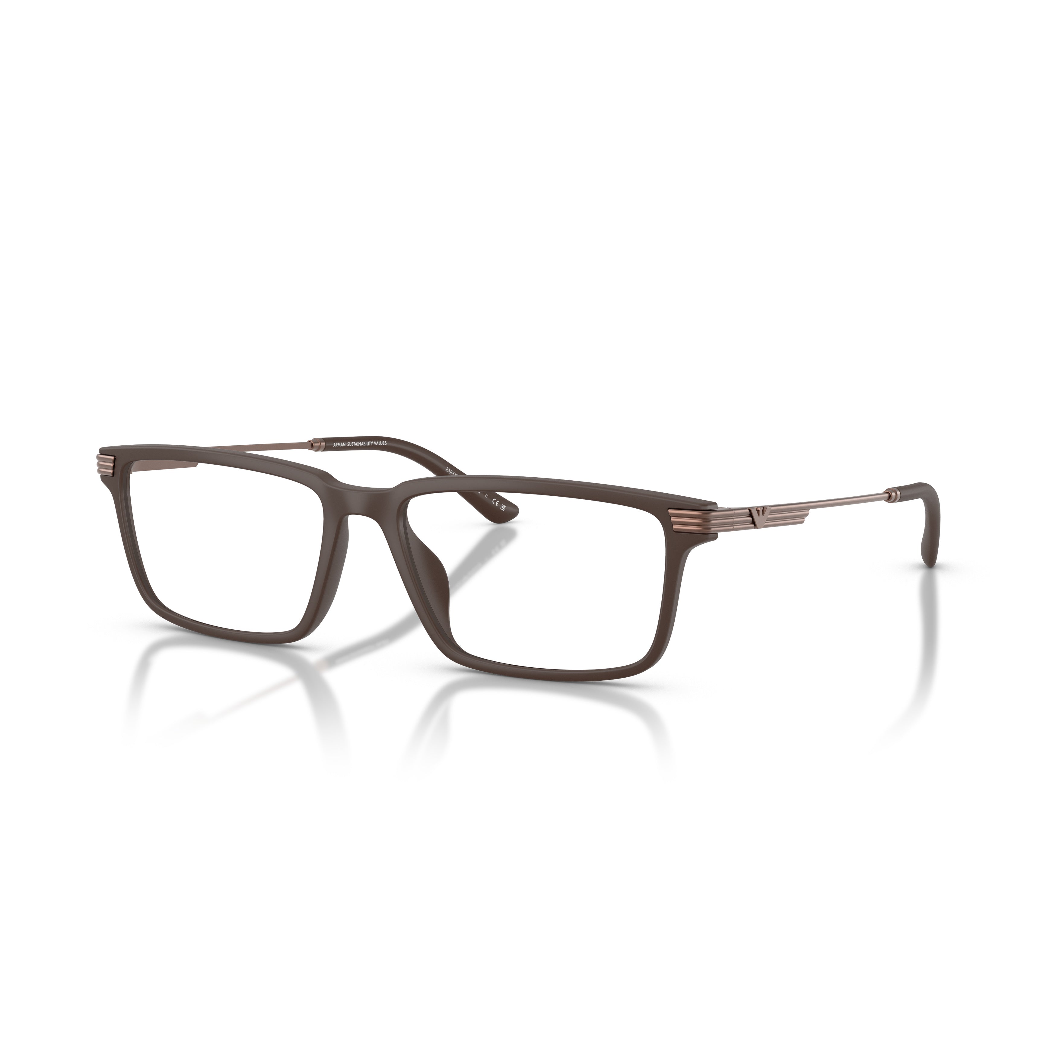 0ea3268u Matte Finish Rectangular Eyeglasses with Slim Temples