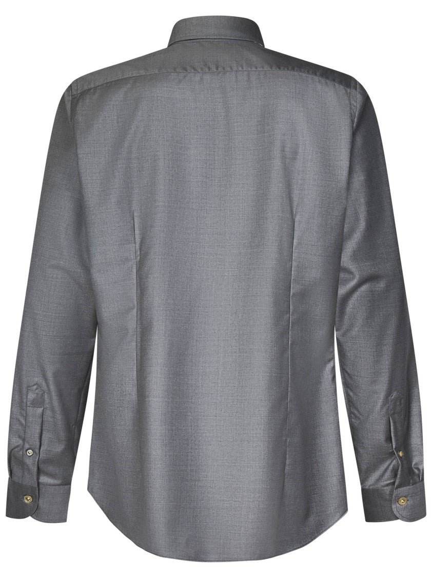 Tailored Grey Shirt In Loro Piana Fabric