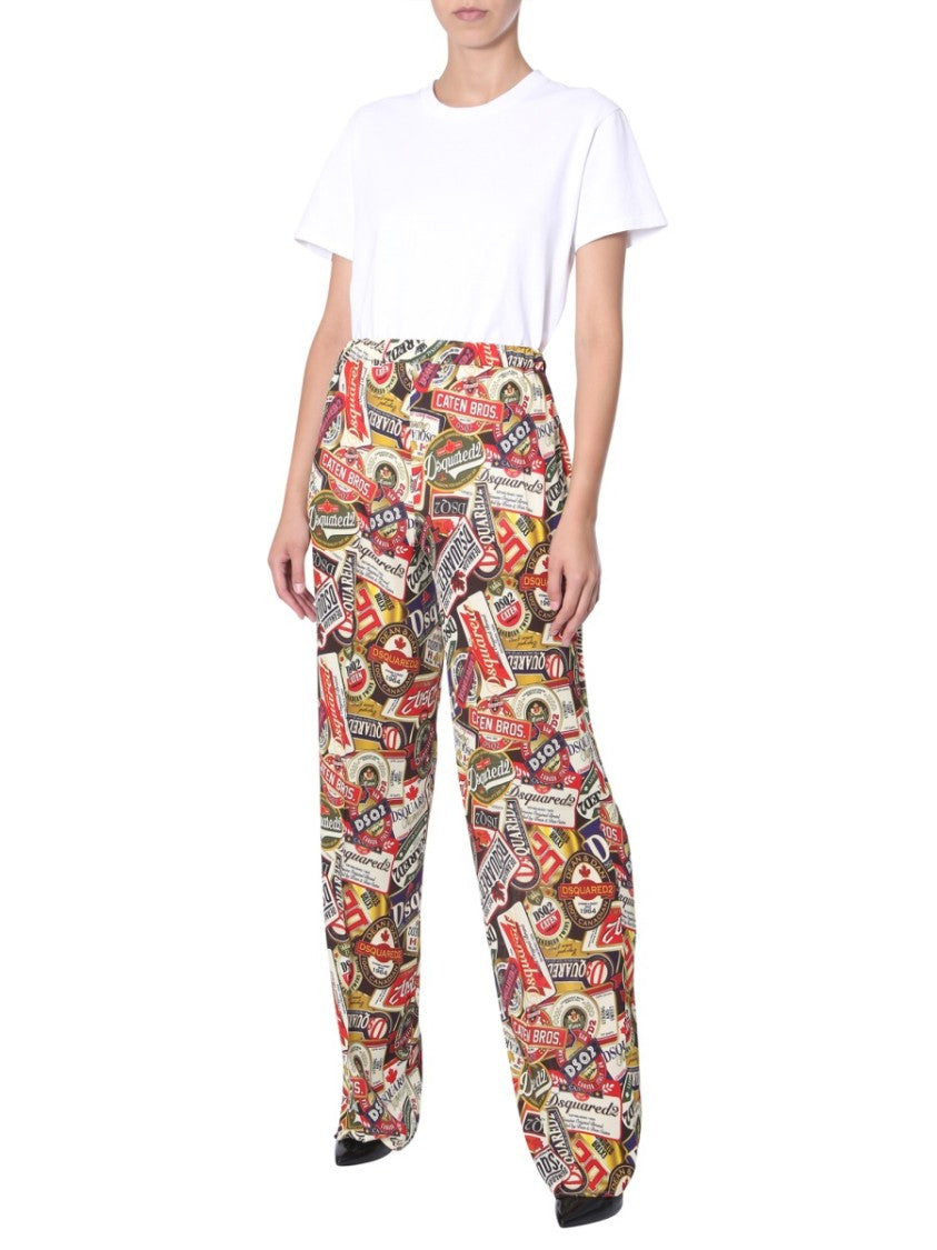 Printed Wide Leg Pants