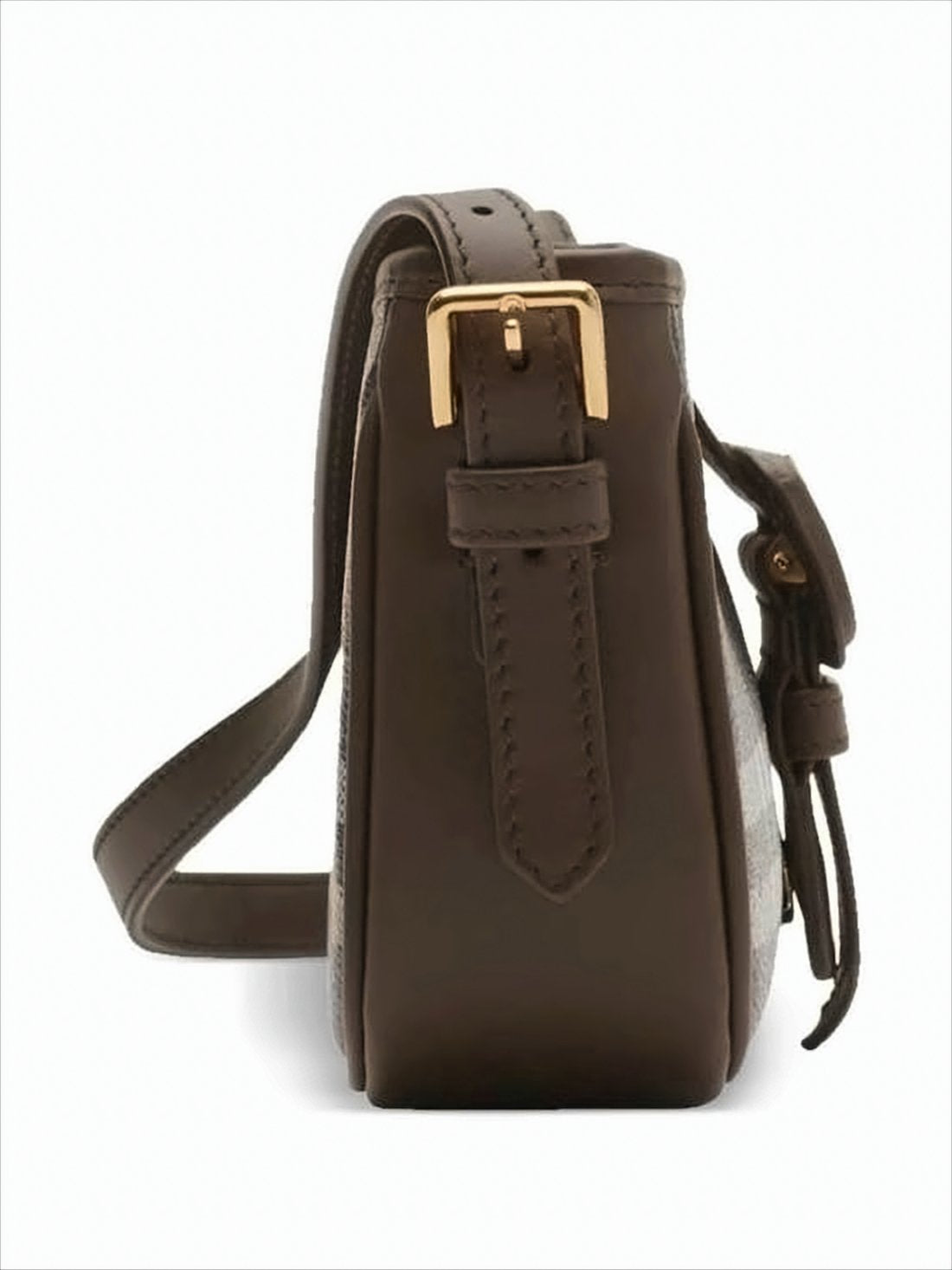 Structured Shoulder Bag with Classic Check Pattern