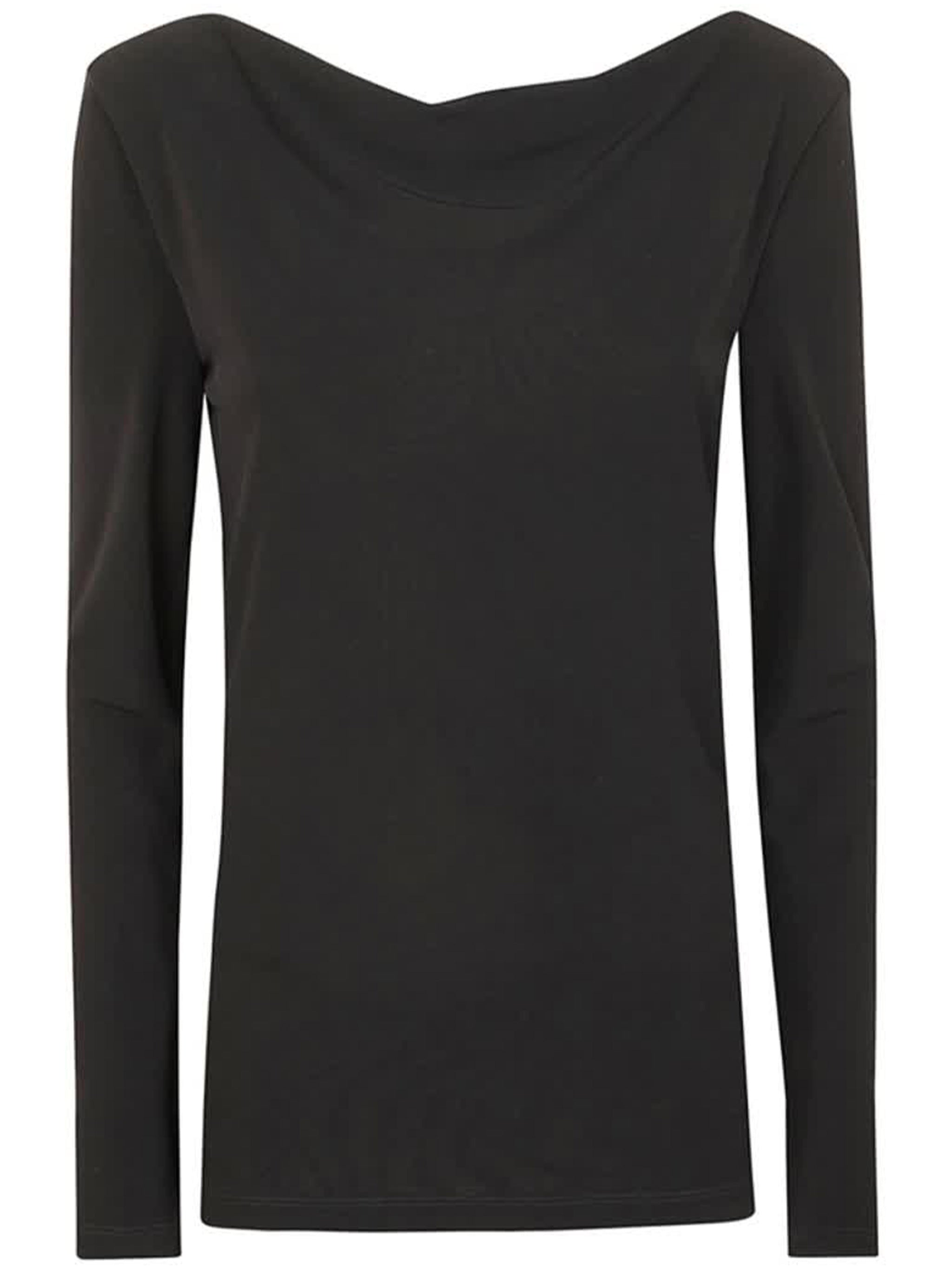 Black Maglietta Draped Viscose Sweater