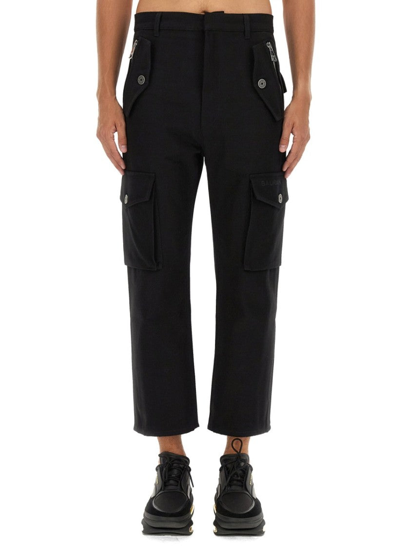 Cropped Black Cargo Pants