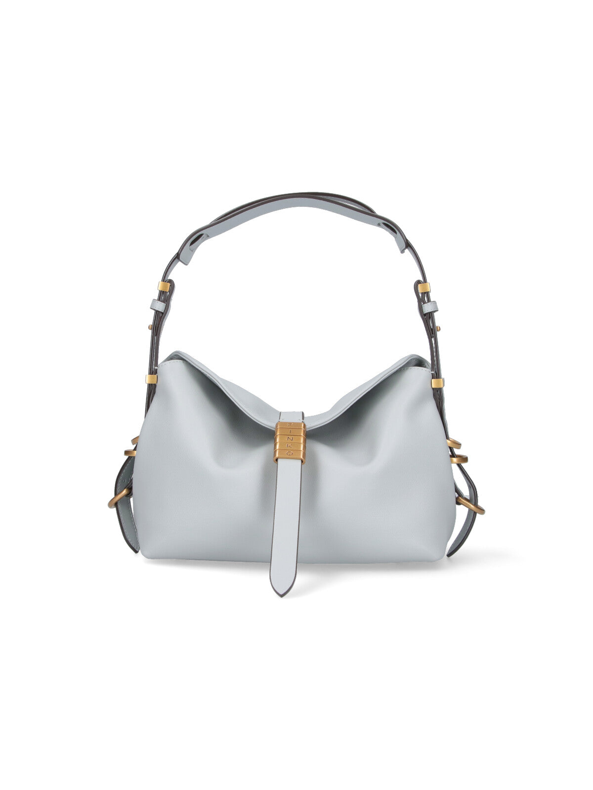 Rectangular Grey Bag With Structured Design And Versatile Carrying Options