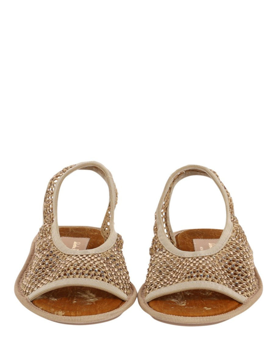 Anio Crystal Embellished Slingback Sandals