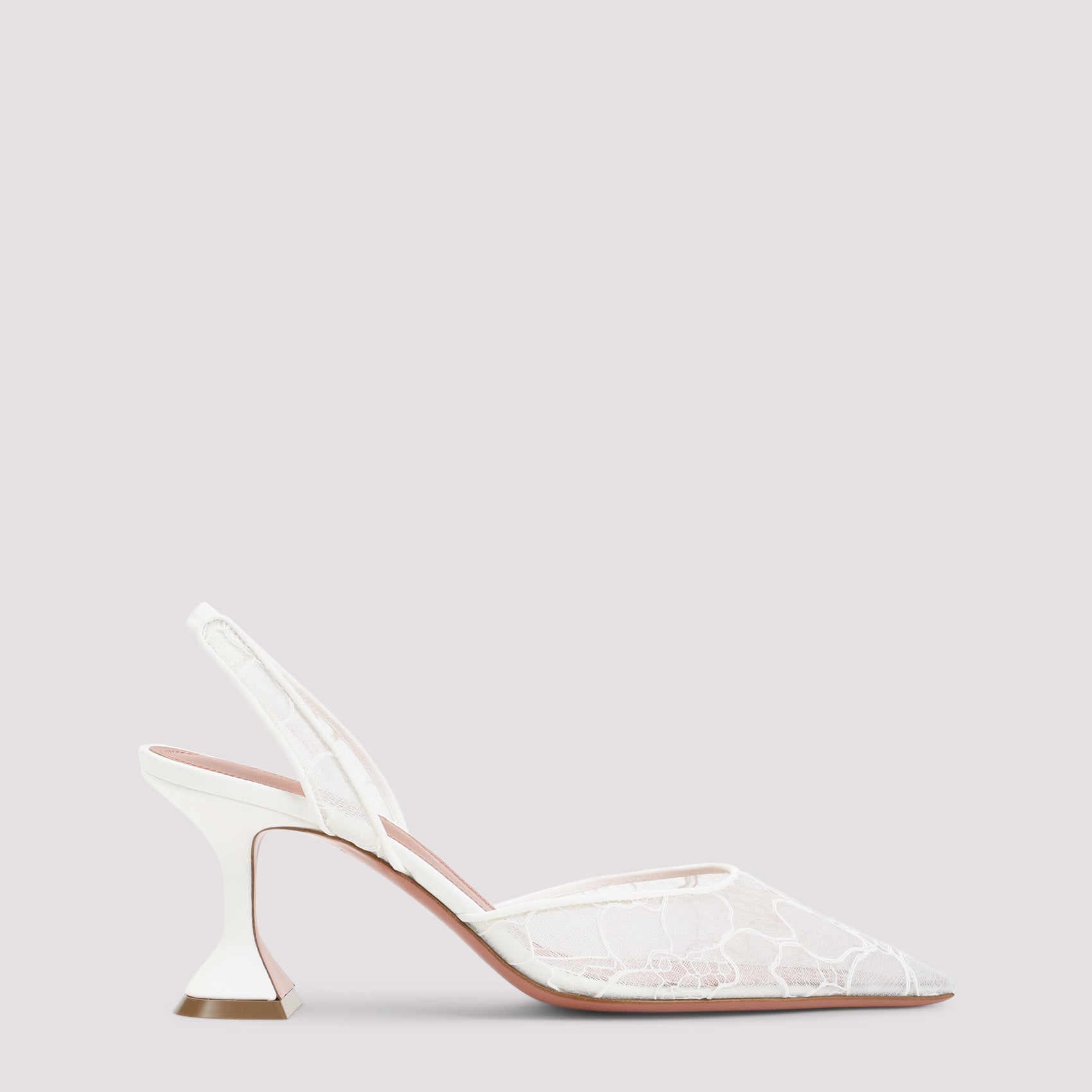 Ivory White Leather Sling Mules
