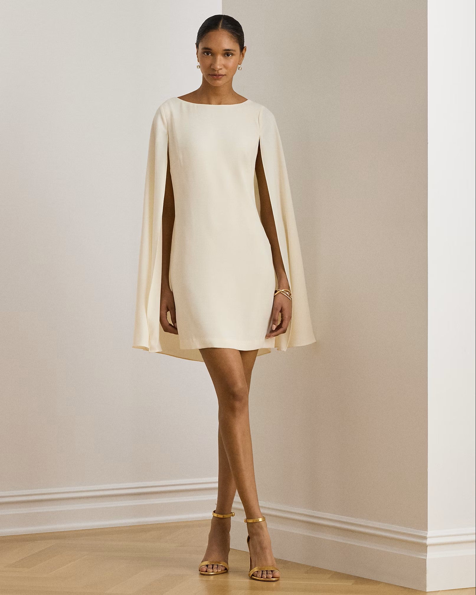Natural Petra Long Sleeve Cocktail Dress