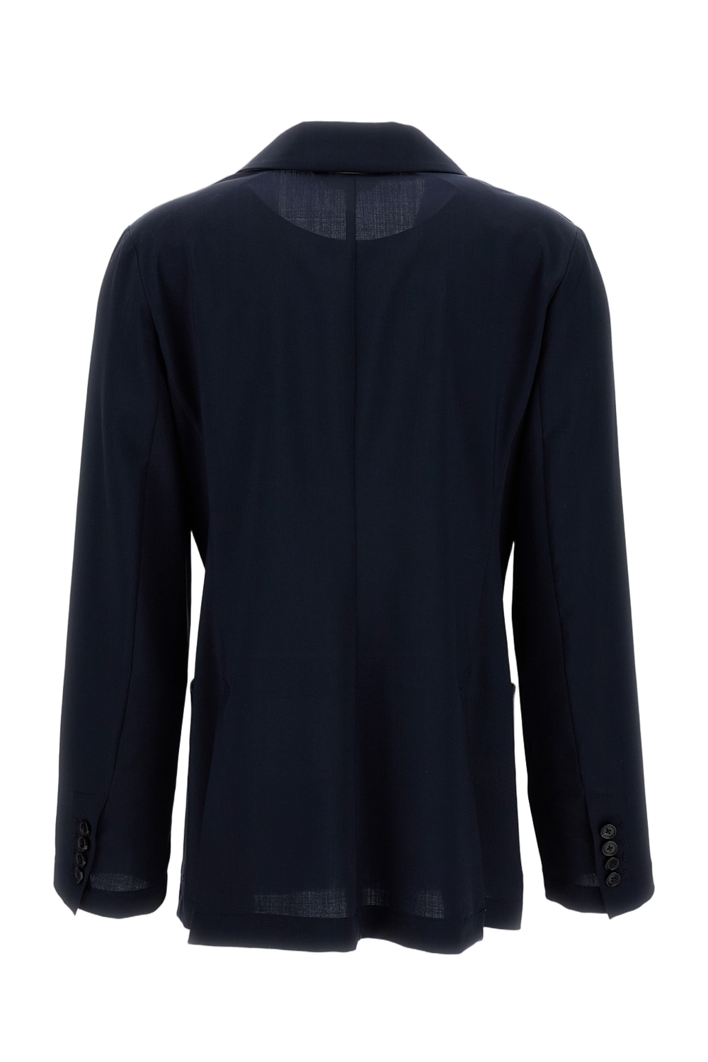 Tailored Double-Breasted Blazer with Front Button Fastening