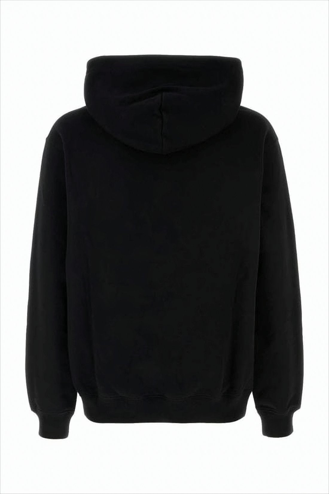 Black Cotton Hoodie with Bold Logo