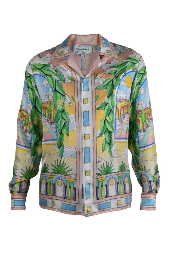 Silk Satin “Paysage Ideal” Shirt