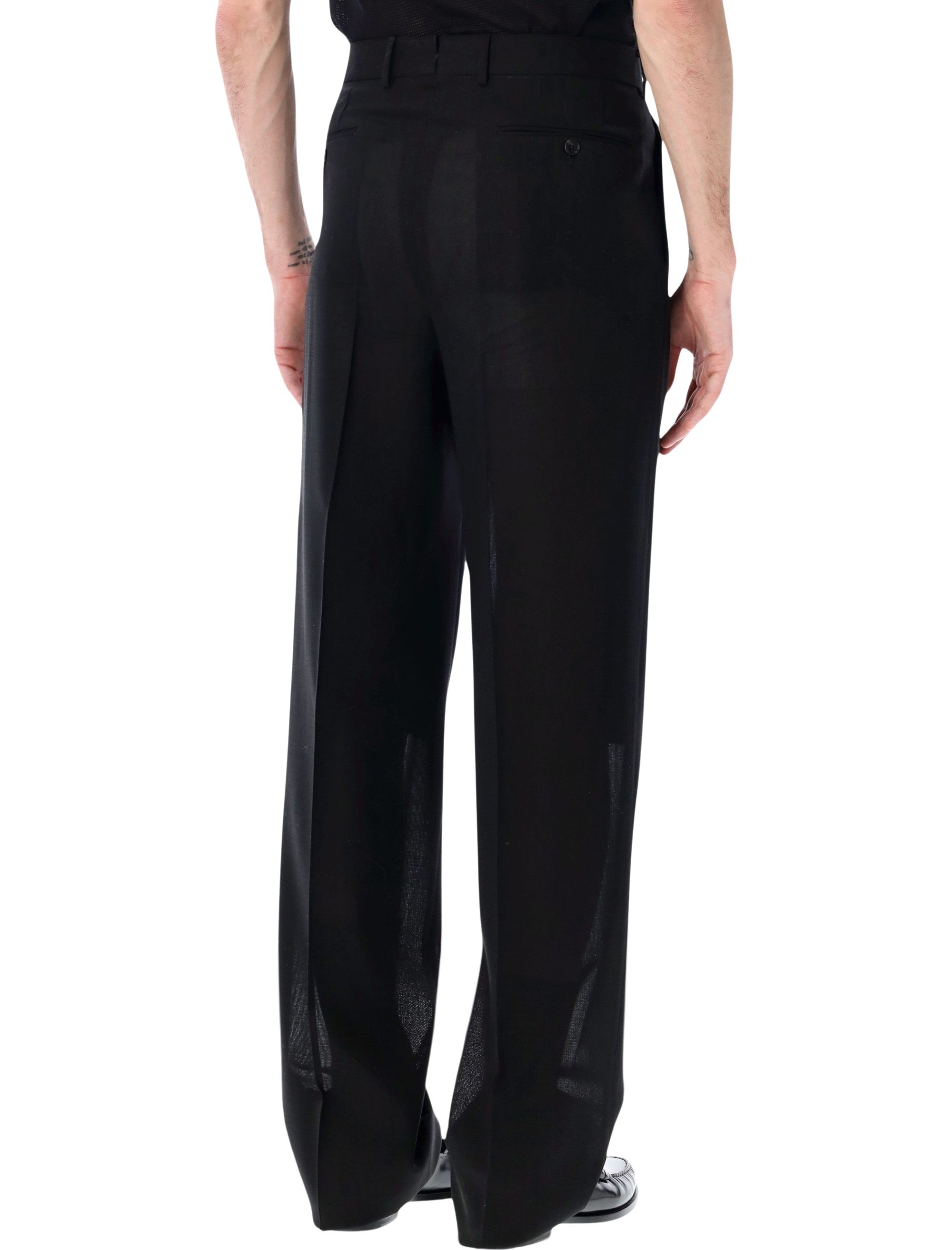 Double Pleat Wool Pants