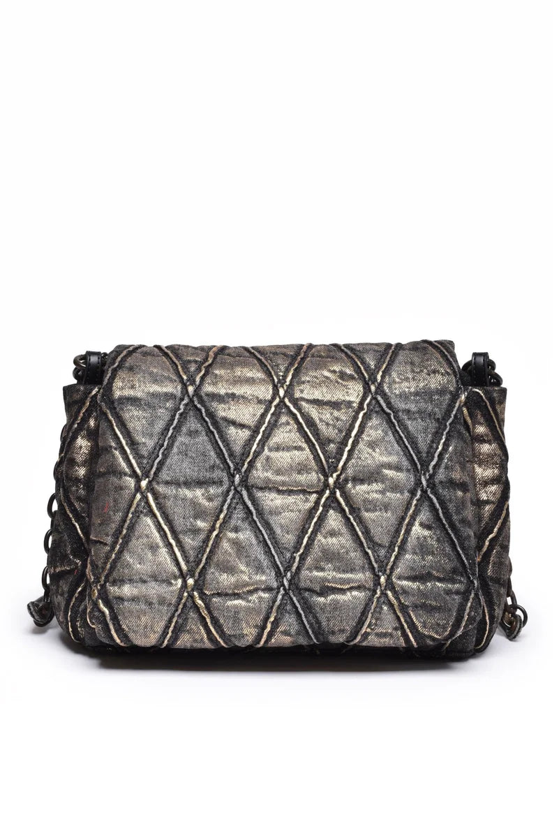 Women's Shoulder Bag - Black/Gold