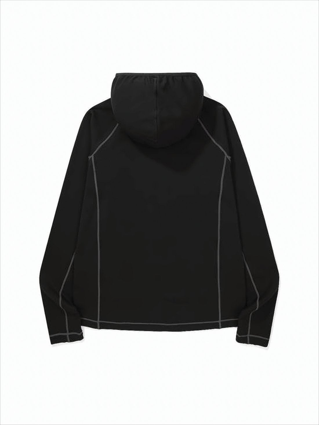 Two-Tone Hooded Jacket with Contrast Stitching