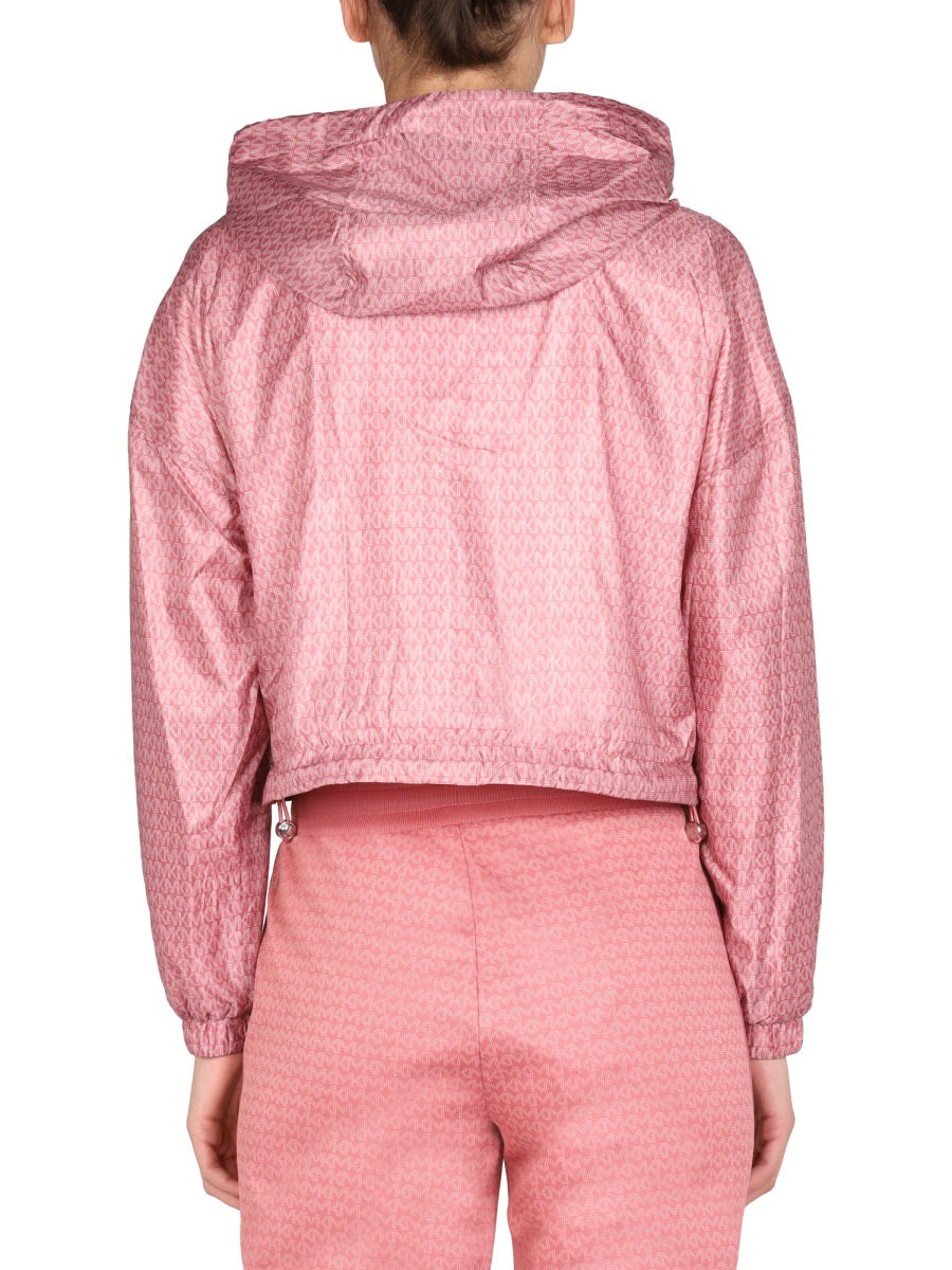 Cropped Pink Hooded Jacket