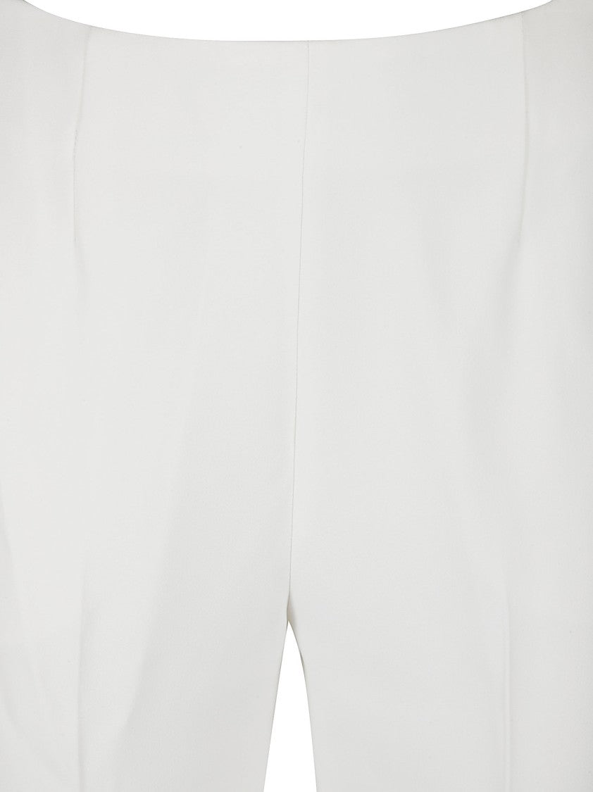 Tailored White Trousers With Smooth Finish