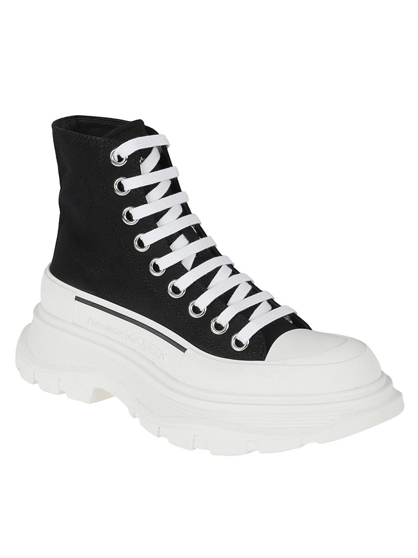 High-Top Black Canvas Boots