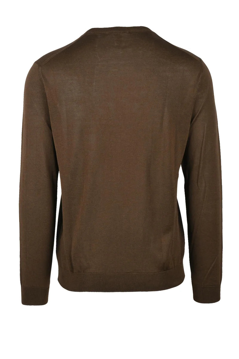 Crew Neck Sweater - Brown
