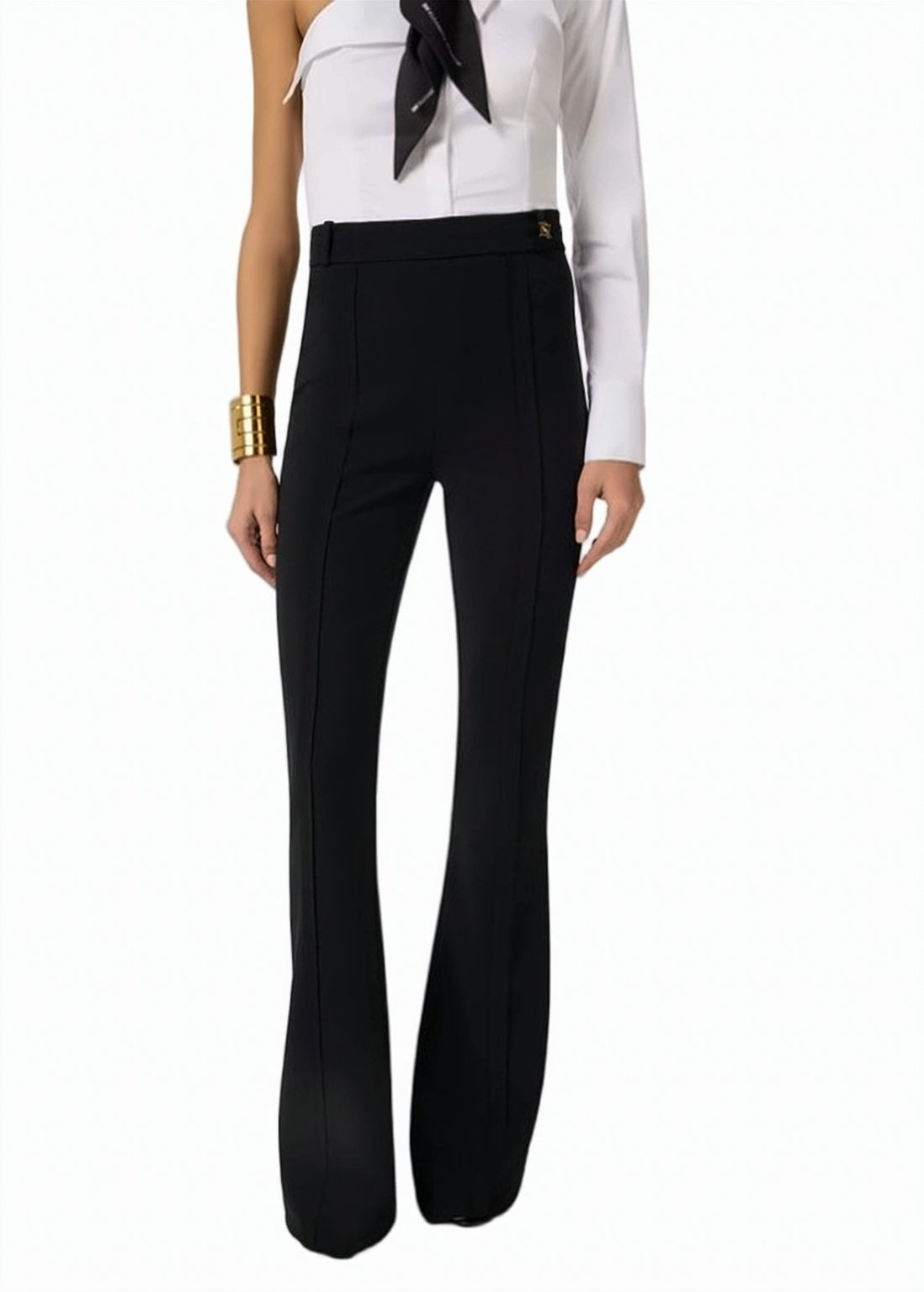Stretch Crepe Logo Detail Trousers