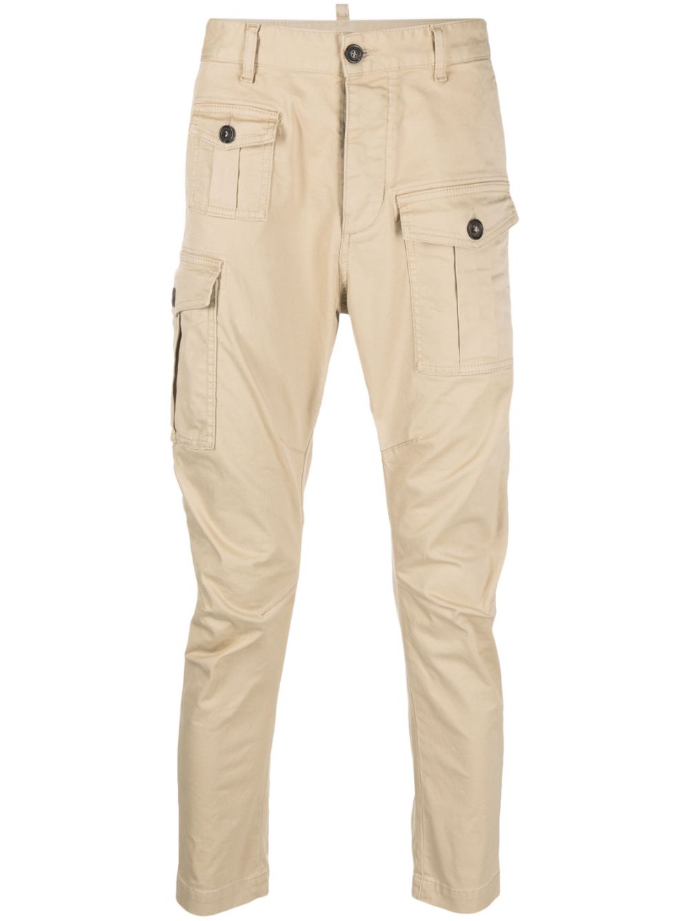 Beige Stretch-Cotton Trousers