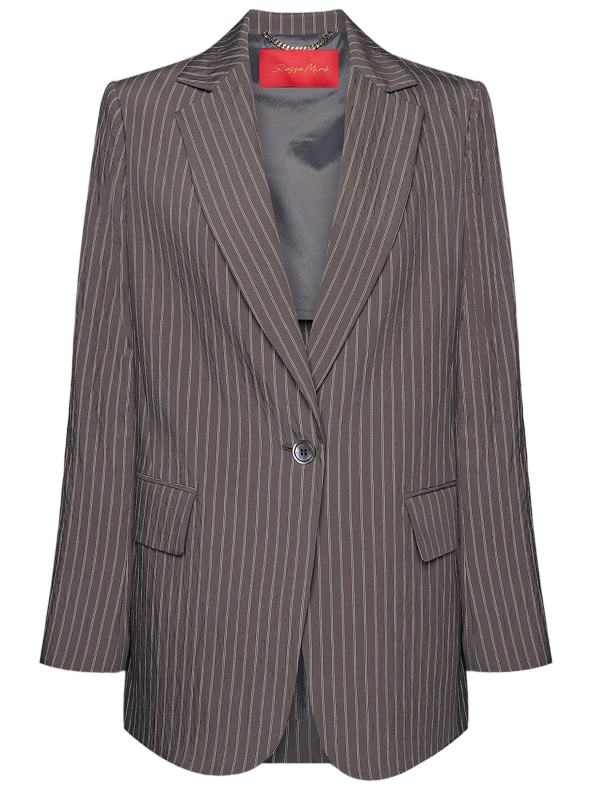 Classic Tailored Brown Pinstripe Woven Blazer