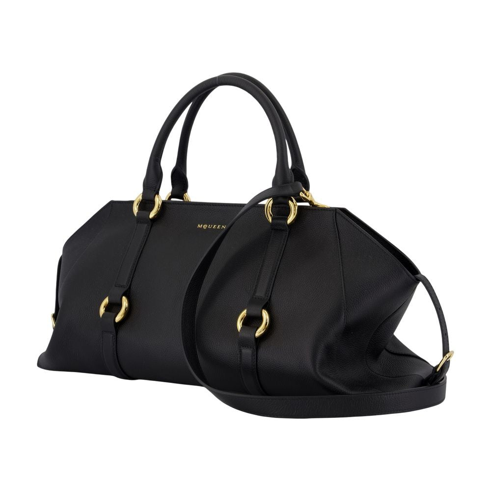 Structured Black Calfskin Medium Purse