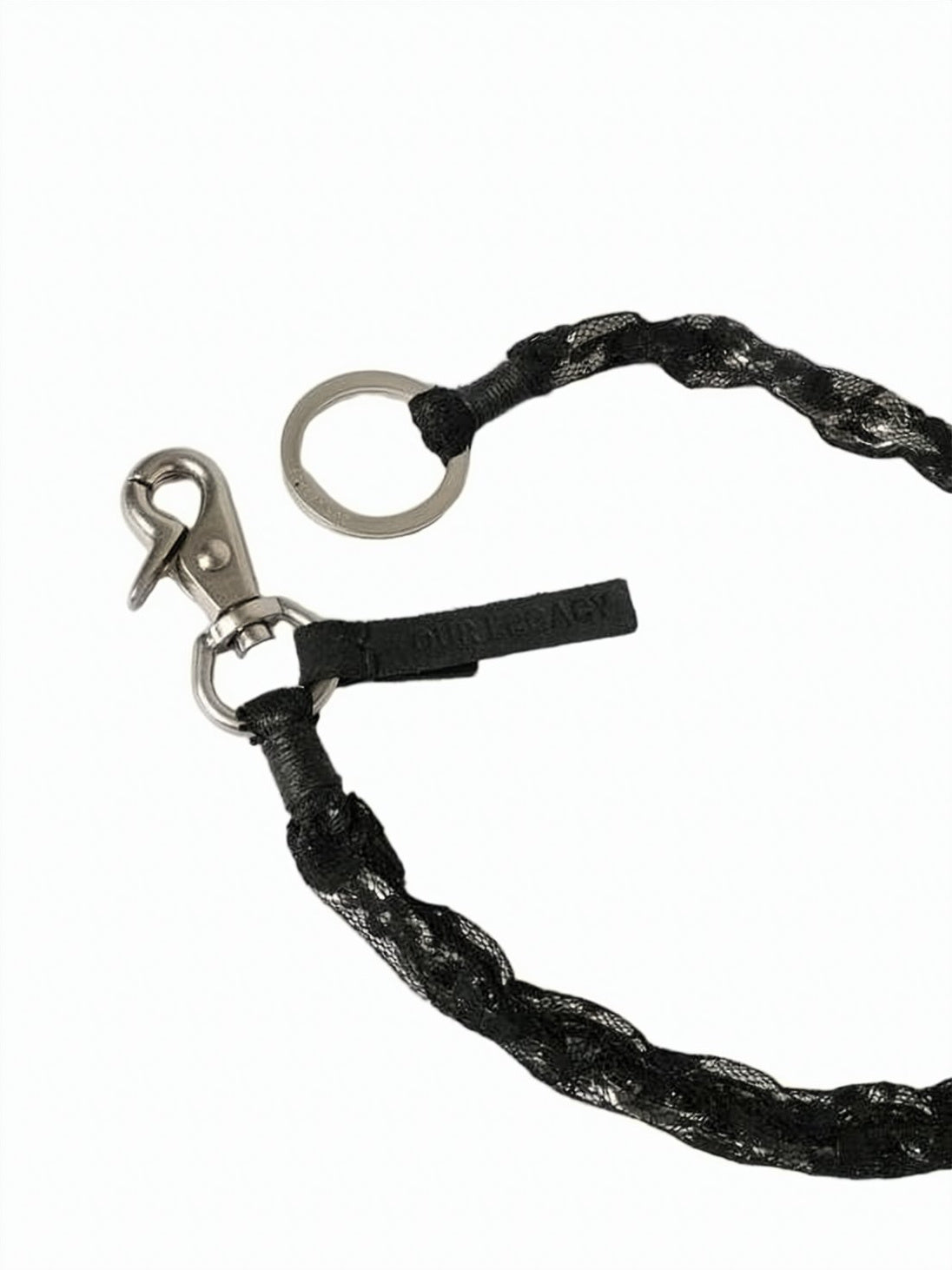 Keyring with Braided Nylon and Metallic Accents