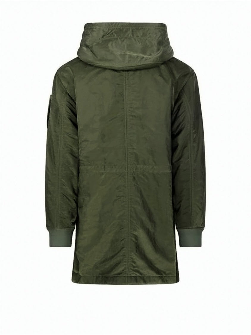 Relaxed-Fit Green Hooded Jacket With Functional Pockets