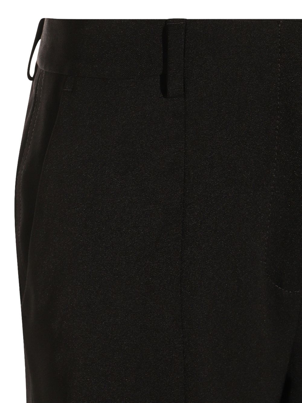 Stirrup-Effect Black Trousers With Subtle Seam Detailing