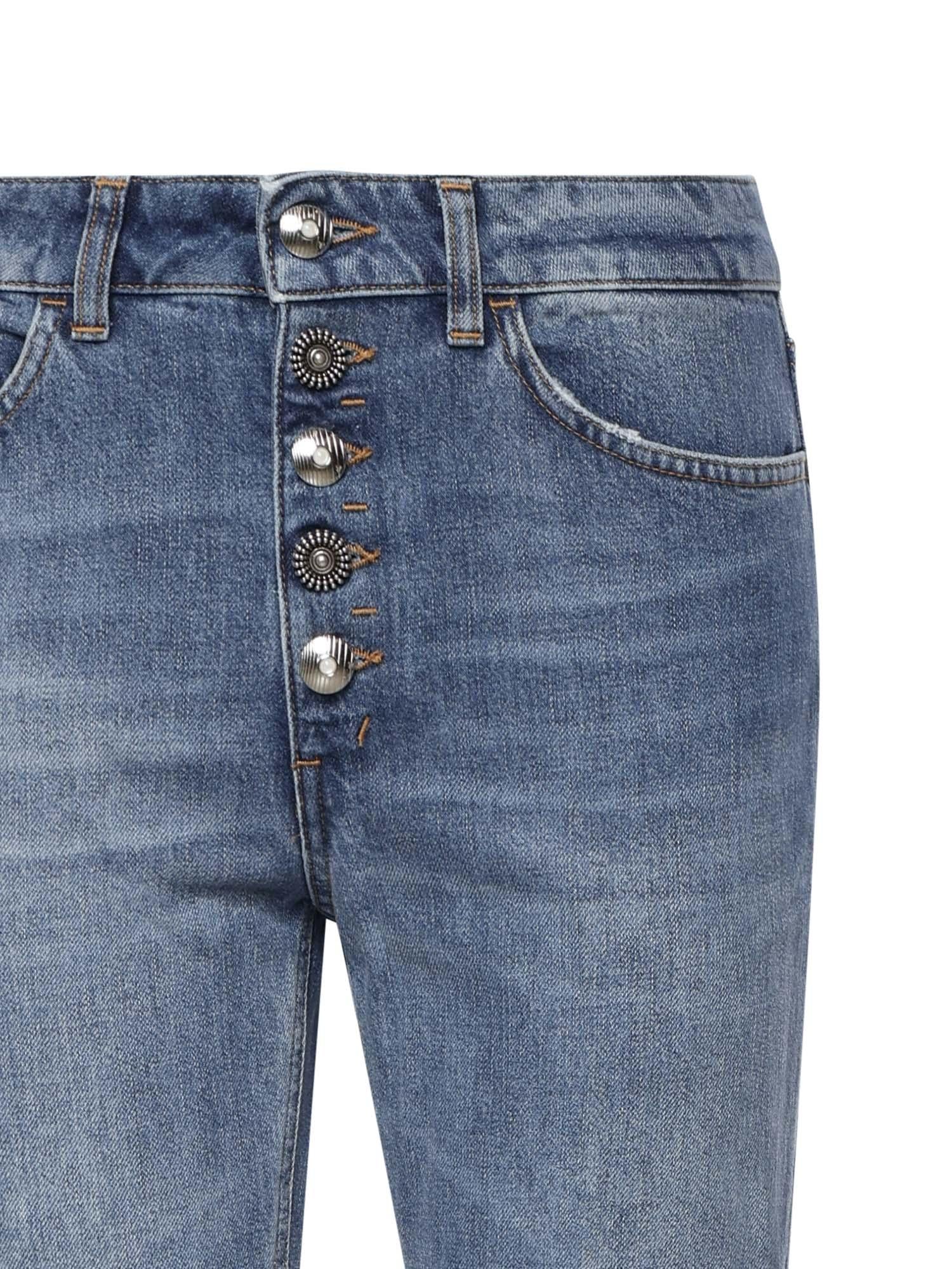 Mid-Rise Jeans with Metallic Buttons and Rolled Cuffs