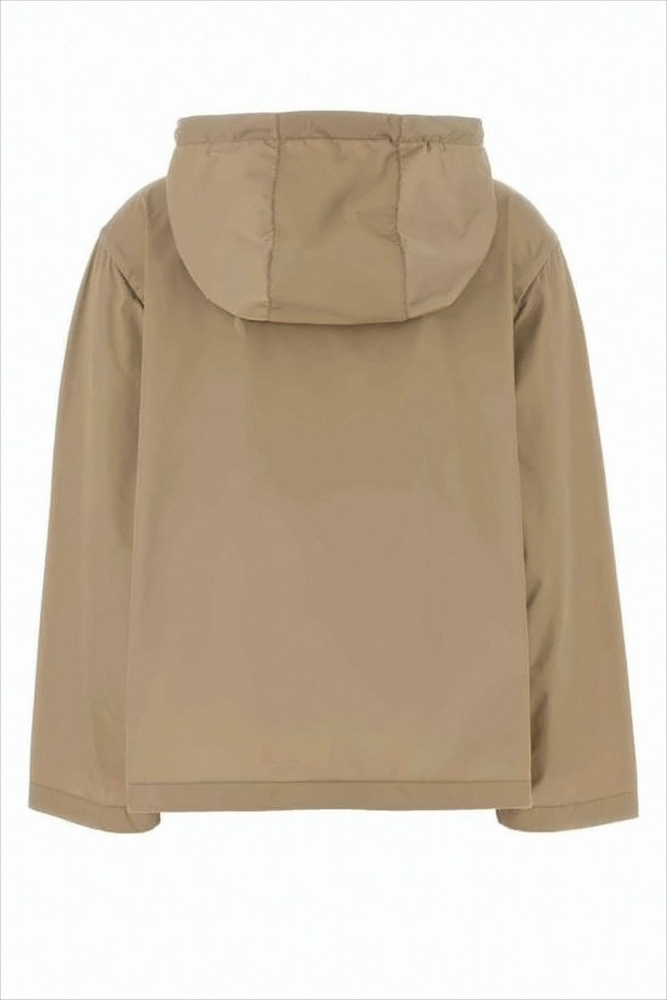 Cropped Front-Zipper Moncler Jacket with Hood