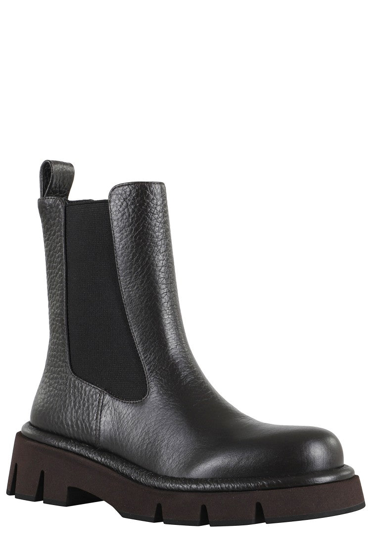 Hammered Leather Ankle Boots