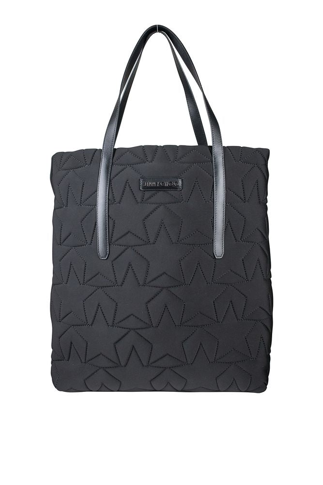 Star-Stitched Neoprene Tote Bag With Leather Straps