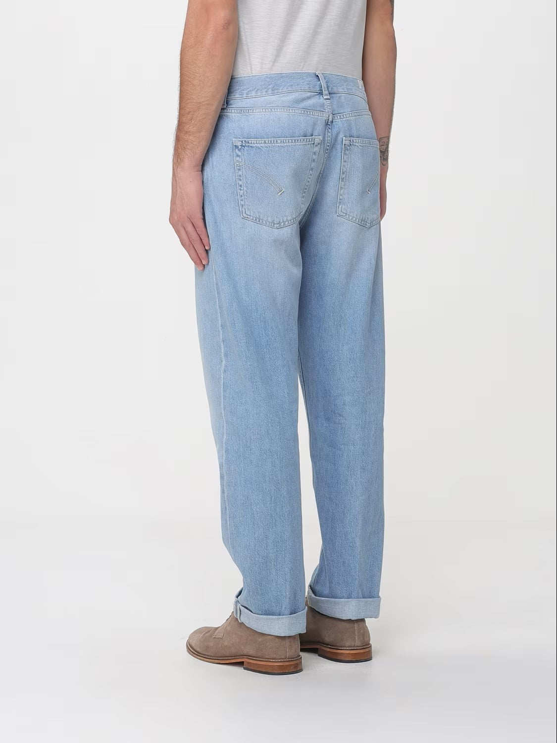 Light Blue Denim Jeans with Relaxed Fit