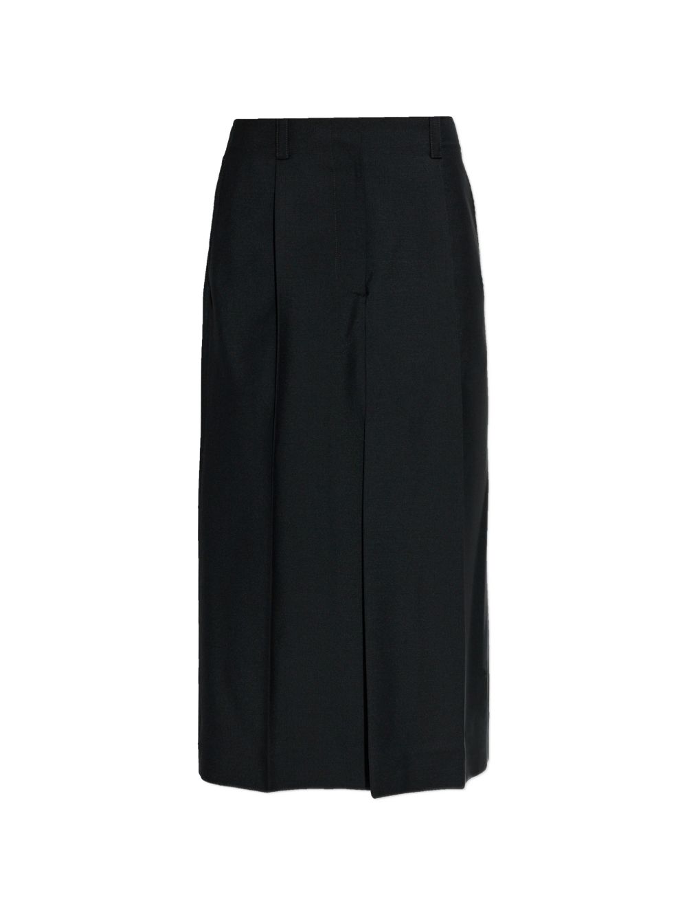Black Silk And Nylon Midi Skirt
