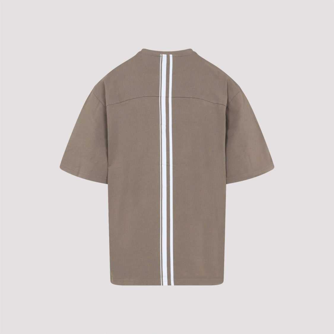 Taupe T-Shirt With Sporty Stripes