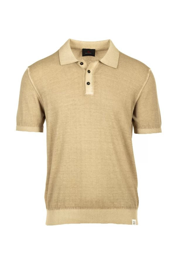 Shaved Crepe Cotton Tricot Polo Shirt