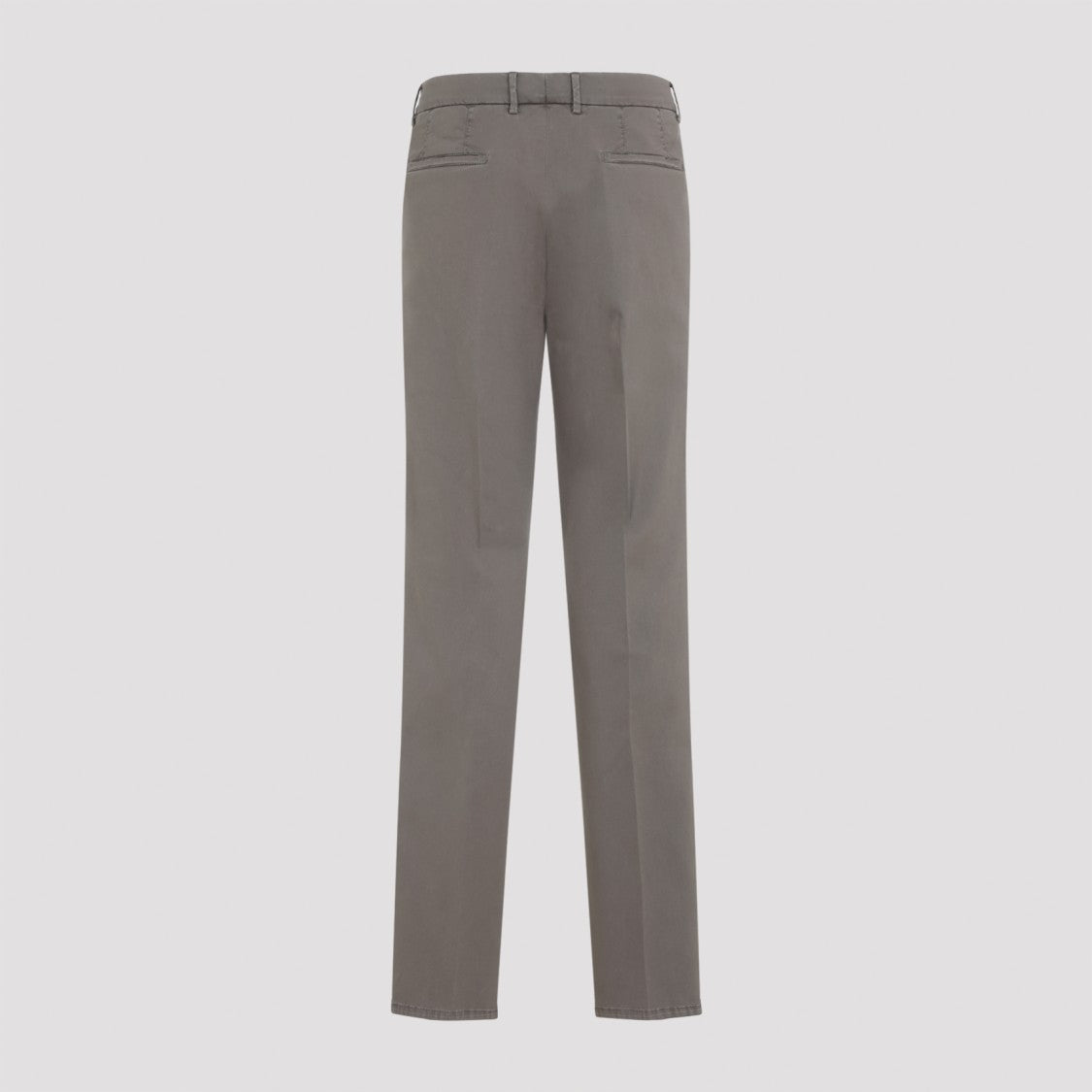 Tailored Grey Chino Pants With Pleated Waistband