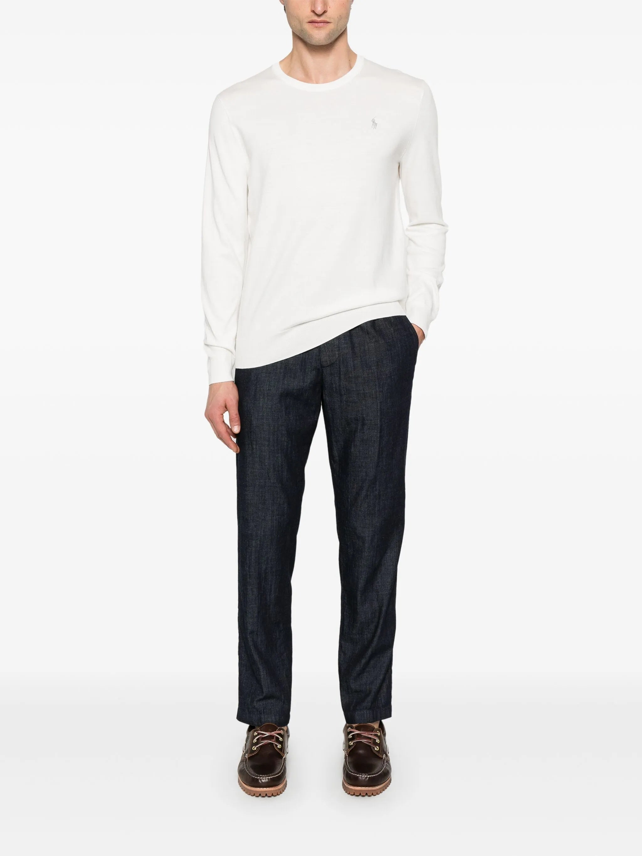 Neutral Pullover Minimalist Crew Neck Sweater