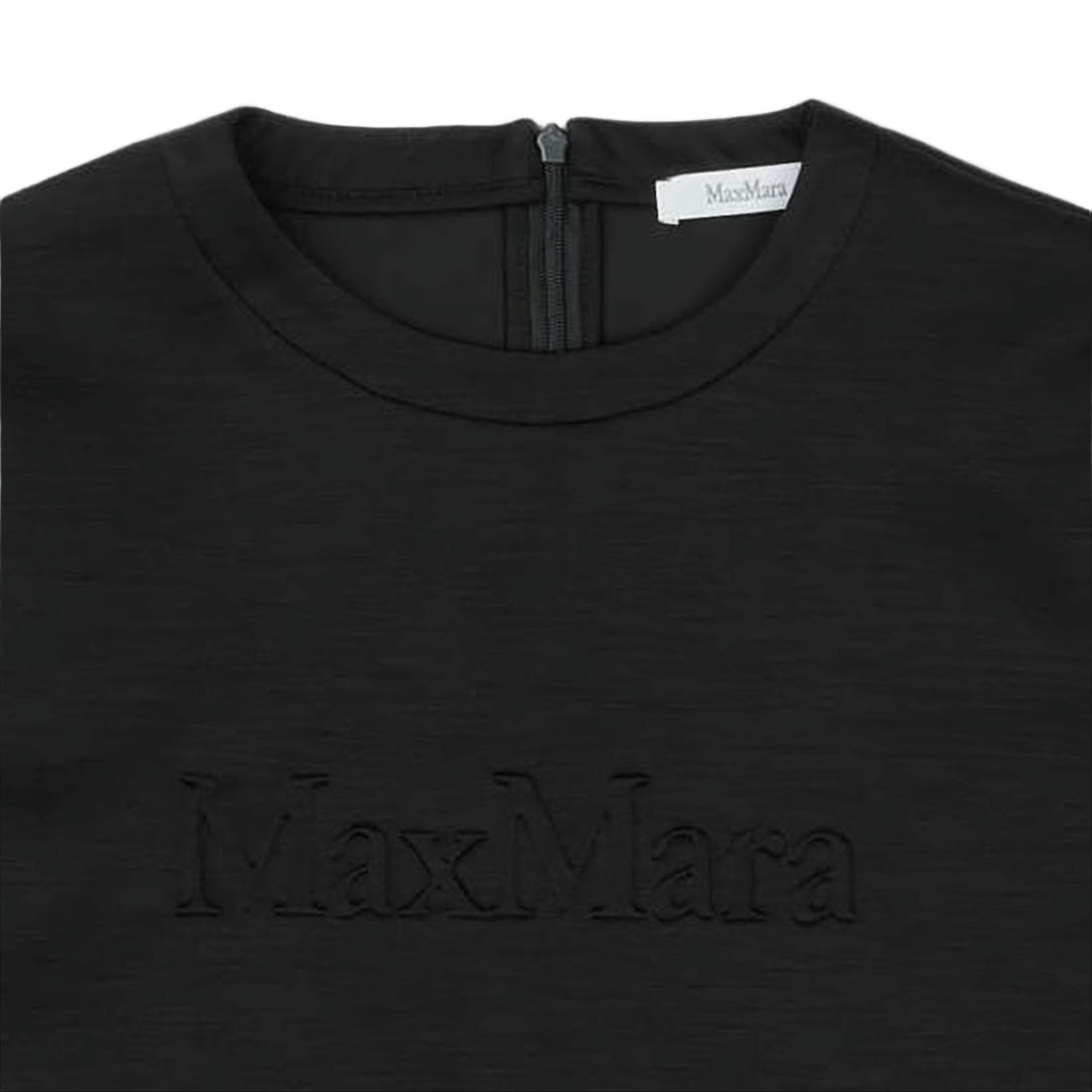 Short-Sleeve Wool Top with Embossed Logo