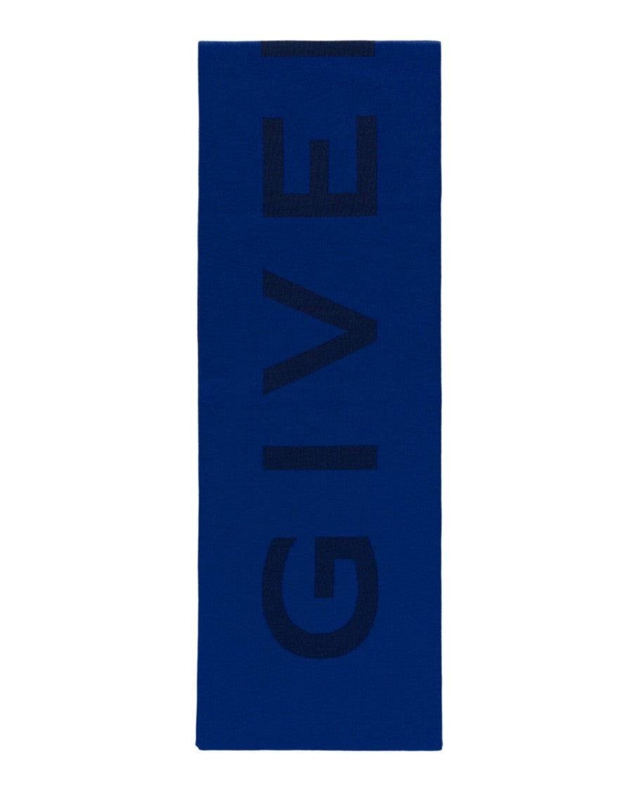 Reversible Jacquard Wool Scarf With Bold Logo Design