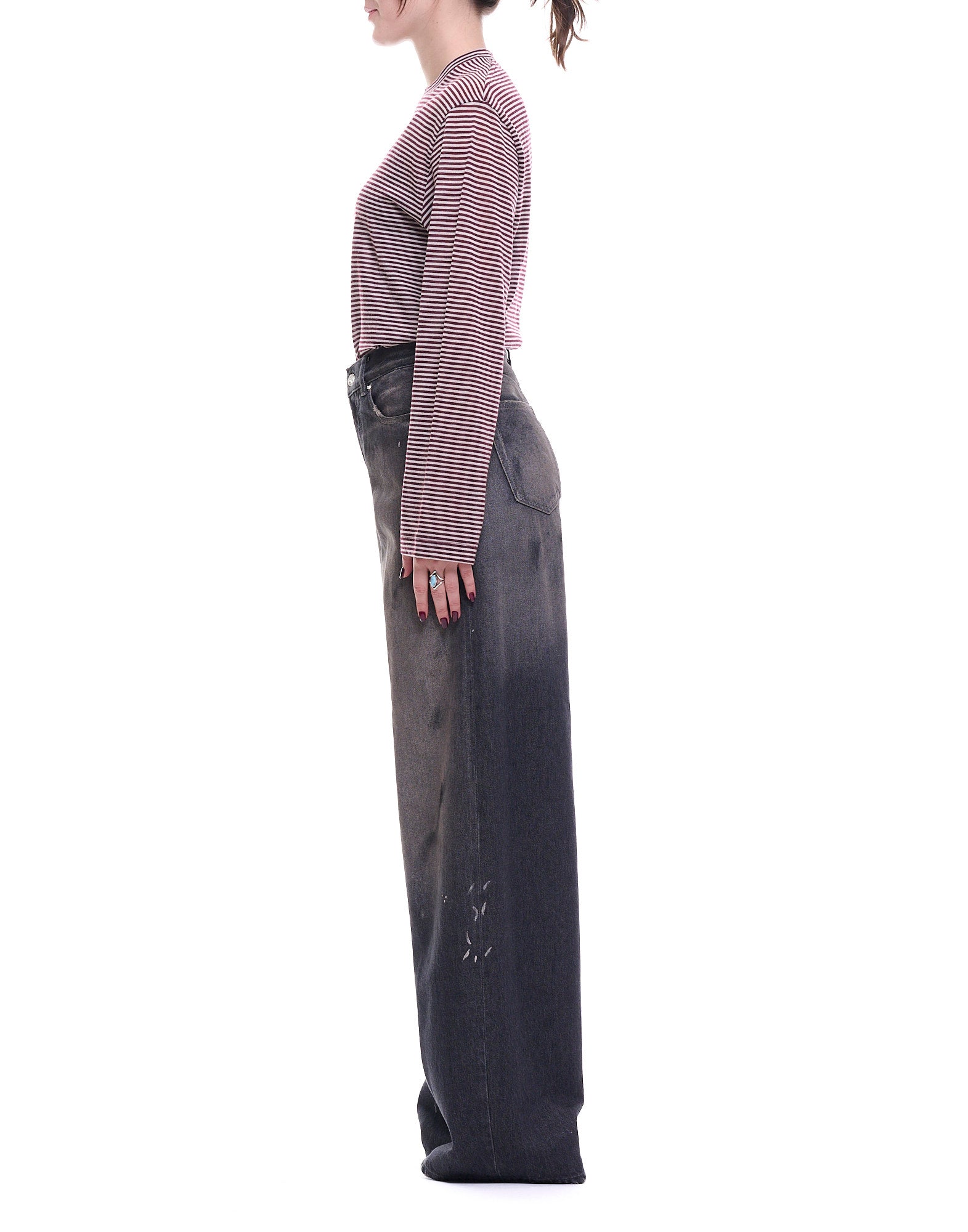 Wide-Leg Dark Wash Jeans