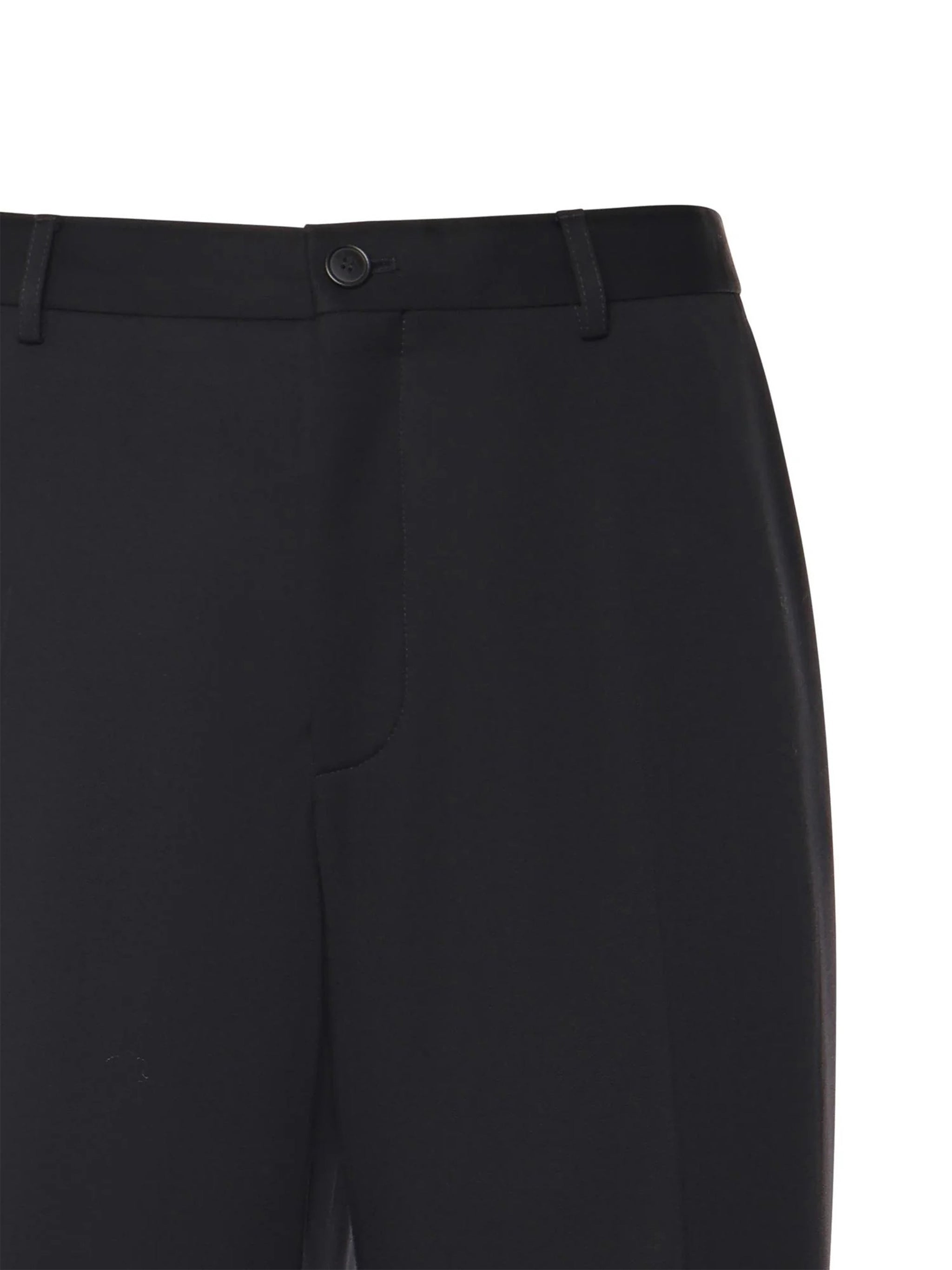 Black Tuxedo Tailored Straight-Leg Pants