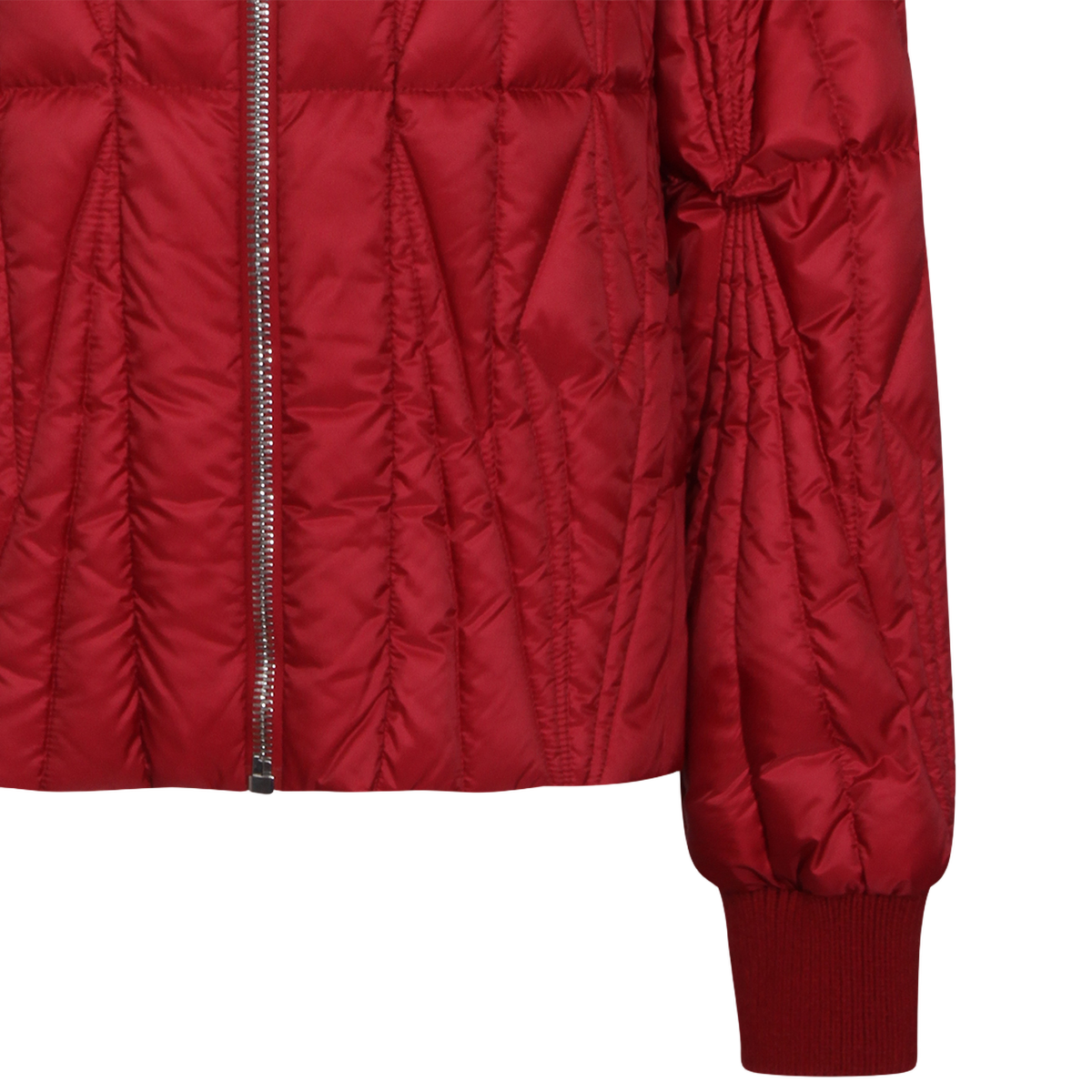 Quilted Red Bomber Jacket